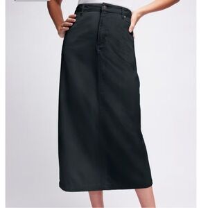 Jessica London Black Denim Maxi Skirt